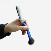 halpa Puhdistusvälineet-2-in-1-auton tuuletus- ja sisäpuhdistusharja, joka sopii ilmastoinnin tuuletusaukkoihin ja auton sisätiloihin, puhdistaa autosi sisätilat helposti.