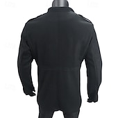 economico Trench da uomo-Per uomo Cappotto da marinaio Trench Vacanza Quotidiano Autunno Inverno Poliestere Antivento Capispalla Abbigliamento Moda Classico Semplice Tasca Collo alla coreana Monopetto