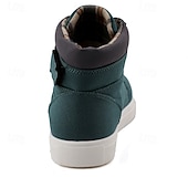 cheap Men&#039;s Sneakers-Men&#039;s Tan Faux Leather High-Top Sneakers with Lace-Up Design, Stylish Casual Shoes for Walking, Work and Weekend Outfits
