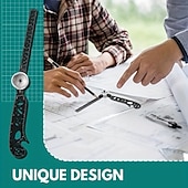 economico arte fai da te-set di compassi da disegno magnetici neri multifunzionali da 4 pezzi - ingegneria &amp;righelli da disegno per uso ufficio