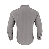 economico Camicie di lino-Per uomo Camicia Camicia di lino Camicia casual Camicia con Bottoni Camicia di cotone A righe Vacanza Camicia hawaiana Nero Bianco Blu reale Cachi Manica Lunga Colletto alla coreana Primavera Autunno