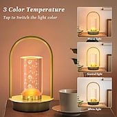 abordables Lampes de table-Lampe de table portable en métal pour extérieur et intérieur, 3 couleurs, sans fil, rechargeable, à intensité variable, alimentée par batterie, petite lampe de bureau, lanterne pour patio, chambre,