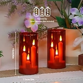 お買い得  キャンドルライト-2個アクリルフレームレスキャンドルライトバッテリー駆動キャンドルスタンドライトウェディングパーティーファミリーディナーの雰囲気ホリデー装飾用