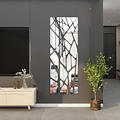 お買い得  建築資材-アクリルミラーウォールステッカー1セット、スプライシングスクリーンパーティションウォールホームアートデカール、取り外し可能な壁紙、壁画ステッカー、自己粘着ツリーブランチコンボDIYデコレーション、リビングルーム、ベッドルーム、バスルーム