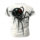 בגדי ריקוד גברים SPIDER 3D מצחיק חולצה קצרה שרוולים קצרים חולצה קצרה הדפסת תלת מימד צווארון עגול קצר חולצה מוּגזָם מעצב מפלגה חגים לבן קיץ אביב ביגוד S M L XL XXL XXXL