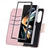 Недорогие Чехлы для Samsung-телефон Кейс для Назначение SSamsung Galaxy Z-образный сгиб 7 Z-сгиб 6 Z Fold 5 Z Fold 4 Кейс на заднюю панель с ремешком Откидная подножка Разъем для карты Ретро ТПУ Кожа PU