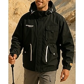 preiswerte Wasserdichte Jacken-Herren Softshelljacke Wanderjacke Hardshelljacke Außen Wasserdicht Winddicht Wanderoutfits Wanderbekleidung Frühling Herbst Jacke Jagd Klettern Laufen Einfarbig Schwarz Armeegrün Khaki