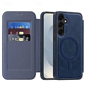 economico Cover Samsung-telefono Custodia Per Samsung Galaxy S25 Ultra S24 Plus S23 Ultra Plus S22 Ultra Copertura Posteriore Magnetico Slot per Carte Resistente agli urti Retrò TPU Pelle PU