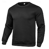 economico Felpa con cappuccio in pile-Per uomo Maglia Felpa in pile Maglione Felpa con cappuccio foderata in pile Nero Bianco Giallo Rosa Rosso Girocollo Semplice Sport &amp; Outdoor Casuale Quotidiano Poliestere Streetwear Cool