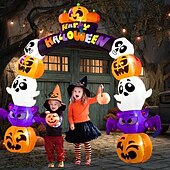 levne Halloween venku-1 ks 2,5 m/8 stop halloweenská dýně, duch, svítící nafukovací vzduchový model, oblouky, dveře do dvora, vstupní dveře, verandy, trávník, párty, halloweenská atmosféra, dekorativní světla, zástrčka