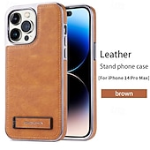 رخيصةأون جرابات آيفون-هاتف غطاء من أجل iPhone 16 15 14 Pro Max Plus 13 Pro Max غطاء خلفي مسند الدراجة ضد الصدمات مكتب  /  الأعمال TPU جلد PU