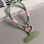 abordables Correas para el teléfono y muñequeras-Cuerda de mano simple de dos hilos de moda, cuerda de muñeca corta simple, cuerda colgante de doble capa, firme y resistente, antirroturas y anticaídas, cuerda para colgar teléfonos móviles.