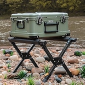 billige Svømmebasseng for barn-1 stk. sammenleggbar stativramme i aluminiumslegering - justerbar, bærbar utendørs campingstativ for grilling, fisking, bagasje &amp;utstyr - lett og slitesterk design med solide, svarte ben,