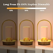 abordables Lampes de table-Lampe de table portable en métal pour extérieur et intérieur, 3 couleurs, sans fil, rechargeable, à intensité variable, alimentée par batterie, petite lampe de bureau, lanterne pour patio, chambre,