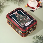 voordelige Verzamelbare Figuren-Kerstkoekjesblikken met deksels om cadeau te geven, kerstblikken, mini metalen doos met deksel, vakantie snoep, koekjesopslag, geschenkverpakking, feestelijke feestgunst, lege container