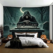 cheap Wall Tapestries-Tapestry Banners Blanket Grim Reaper 3D Dark Punk Gothic Style Party Dorm Shooting Backgrounds Home Decor
