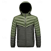 economico Piumini e parka da uomo-Per uomo Cappotto Invernale Giacca imbottita Giacca Imbottita Tasca Poliestere Vacanza Abbigliamento quotidiano Data Regolare Moda Casual Confortevole Calore Termico Inverno Blocco di colori Grigio