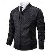 preiswerte Herren Strickjacke-Herren Pullover Kleid Pullover Strickjacke Reißverschluss-Pullover Strickpullover Gerippt Stricken Normale Oberteile Gestrickt Gerippt Einfach Rundhalsausschnitt Mode Schals Geschäft Lässig Bekleidung