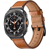 olcso Samsung óraszíjak-Óraszíj mert Samsung Galaxy 8. óra 40/44 mm 8. óra klasszikus 46 mm Valódi bőr Csere Szíj Állítható Rozsdamentes acél csat Bőr Link Karszalag