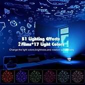 abordables Lumières de Noël-Projecteur de lumière nocturne océanique, lumières de Noël, décoration de chambre pieuvre, jouets pour enfants, rotation à 360°, océan et étoiles &amp;Projection lunaire, 17 modes d&#039;éclairage, 9