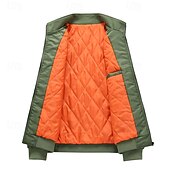 abordables Vestes Décontractées-Homme Veste Décontractée Rembourré Extérieur Vacances Chaud Fermeture éclair Avec Poches Automne Hiver Uni Mode Streetwear Col montant Régulier Noir Vert Veste