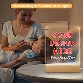 billige Gaver-Personlig nattlys med foto, tilpasset gave, akryl LED-dekorasjon, USB-drevet, varm hvit, legg til bildet ditt, den perfekte julegave til bestevenner, elskere og familie