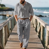 economico T-shirt set da uomo-Per uomo Set di biancheria Completi T-shirt Completi camicia e pantaloni Outfit 2 pezzi Manica Lunga Bavero Primavera Autunno Semplice Moda Casual 2 Pezzi Vacanza Abbigliamento quotidiano Uscire Nero