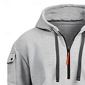 economico Felpa Tattica-Per uomo Felpa con cappuccio Felpa con cappuccio e zip corta Felpa con cappuccio in pile Felpa con cappuccio tattica Nero Blu marino Cachi Grigio chiaro Grigio scuro Con Cappuccio Semplice Cerniera