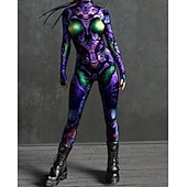 abordables Disfraces de Mujeres-Disfraz de carnaval Traje de Cuerpo Completo Trajes Zentai estampados Traje de cosplay Body Estampado Disfraz Sexy Víspera de Todos los Santos Hombre Mujer Chico Traje para Fiesta Rendimiento
