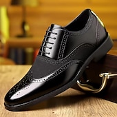 baratos Formal-Sapatos oxford masculinos bico fino bicolor marrom e verde – brogues estilosos de couro sintético para looks casuais elegantes