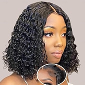economico Parrucche lace front capelli veri-Parrucche glueless da indossare e usare, parrucche ricce pre-pizzicate in capelli umani, parrucche frontali in pizzo per principianti, parrucche glueless pre-tagliate in pizzo 4x4 senza colla per