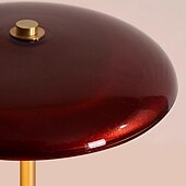 baratos abajur-Candeeiro de mesa redondo de vidro e madeira de latão retrô contemporâneo com cilindro LED para cabeceira