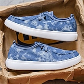 abordables Baskets-Baskets décontractées bleues pour hommes avec un design dégradé, chaussures à lacets confortables pour le streetwear, l&#039;université et les tenues quotidiennes