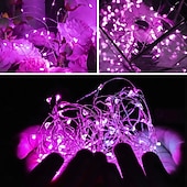 abordables Guirlandes lumineuses à piles-2m Guirlandes Lumineuses 20 LED Blanc Chaud Blanc Rouge Lumières de fil de cuivre Halloween Étanche Vacances Alimenté par piles