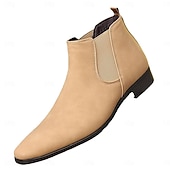 abordables Botines-Botines Chelsea para hombre: botines informales de negocios para uso diario y de oficina.