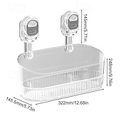 billige Lagring og oppbevaring-Oppbevaringsstativ med sugekopp og dreneringshull, veggmontert organizer for hjemmebad, slitesterk sugekoppholder, stor kapasitet, oppbevaringsstativ for toalettartikler