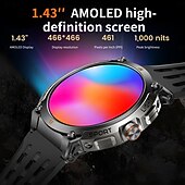 Недорогие Смарт-часы-AK17G Умные часы 1.43 дюймовый Смарт Часы Bluetooth Контроль температуры Педометр Датчик для отслеживания активности Совместим с Android iOS Женский Мужчины GPS