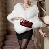 baratos Xales &amp; Envolvimentos-Elegante Loucos anos 20 Anos 20 Xale de Pele Falso O Grande Gatsby charleston Fantasia Mulheres Dia dos namorados Baile de Máscaras Festa Casamento Convidado do casamento Adulto Xale Outono &amp; inverno