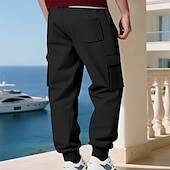 economico Carico-Per uomo Pantaloni da tuta Pantaloni in Pile Joggers Pantaloni invernali Pantaloni da Tuta Cargo Coulisse Tasca Elastico in vita Semplice Comodità Caldo Sport all'Aperto Quotidiano Moda Casual Nero