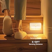 abordables Éclairage d&#039;armoire-Veilleuse LED à détecteur de mouvement, alimentée par piles, sans fil, à coller partout, idéale pour le couloir, les escaliers, la chambre à coucher, sous les armoires de cuisine, lot de 8