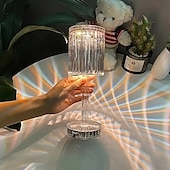 baratos eletrodomésticos-elegante abajur de cabeceira com toque de cristal - luz LED ajustável com bateria recarregável e carregamento USB, decoração de interiores, luminária de mesa moderna, luminária de mesa decorativa, luz