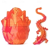 Недорогие Скульптуры-Набор из 12-дюймовых 3D-напечатанных яиц дракона, пасхальные яйца, мифические яйца дракона с драконом внутри, фантазийный коллекционный декор для детей и взрослых, идеальный подарок на Пасху или день