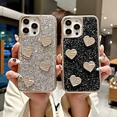 economico Cover per iPhone-telefono Custodia Per iPhone 16 15 14 Pro Max Plus 16e 13 Pro Max Copertura Posteriore Glitter scintillanti Resistente agli urti Cuore PC