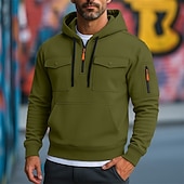 economico Felpa Tattica-Per uomo Felpa con cappuccio Felpa con cappuccio a zip intera Felpa con cappuccio in pile Felpa con cappuccio tattica Nero Bianco Verde militare Rosso Borgogna Con Cappuccio Semplice Cerniera Tasca