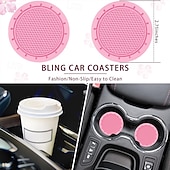 billiga Rattöverdrag till bilen-10-delars rattskydd för kvinnor 14,5-15 tum biltillbehör med säkerhetsbälte axelkudde säkerhetsbältesskydd mugghållare startknapp ring klistermärke luftventil klämma