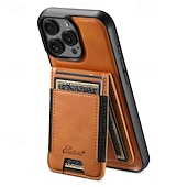 cheap iPhone Cases-Phone Case For iPhone 17 Pro Max 17 Air 16 Pro Max Plus 16 15 14 Pro Max Plus 16e 13 Pro Max Back Cover Magnetic Support Wireless Charging Kickstand Retro TPU PU Leather