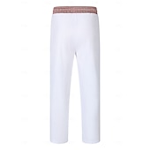baratos Feriado-Homens Calças de linho Calças Calça verão Calças largas Calça Boho Com Cordão Patchwork Cintura elástica Tecido Conforto Respirável Comprimento total Ao ar livre Casual Diário Moda Estilo Clássico