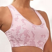 女性用 ワークアウトタンクトップ スポーツブラ 下着 ミディアムサポート 高通気性 クロスバック カモフラージュ スポーツ アクティブウェア ブラック ピンク ジム いい結果になる アスレチック お買い得  スポーツブラとベスト-女性用 ワークアウトタンクトップ スポーツブラ 下着 ミディアムサポート 高通気性 クロスバック カモフラージュ スポーツ アクティブウェア ブラック ピンク ジム いい結果になる アスレチック