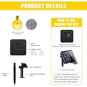 preiswerte Lichterketten für Partys-Solar Glühbirnen Lichterkette Außen 50 LEDs 7m Kristallball Solarlicht 6.5m 30 LEDs Außen IP65 wasserdicht 8 Modelle Lichterkette Feenlampen Solar Garten Girlanden Dekoration