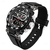 abordables Montres numériques-Sanda 6296 Montre à quartz électronique pour homme, résistante aux chocs, étanche, lumineuse, calendrier, numérique, décontractée